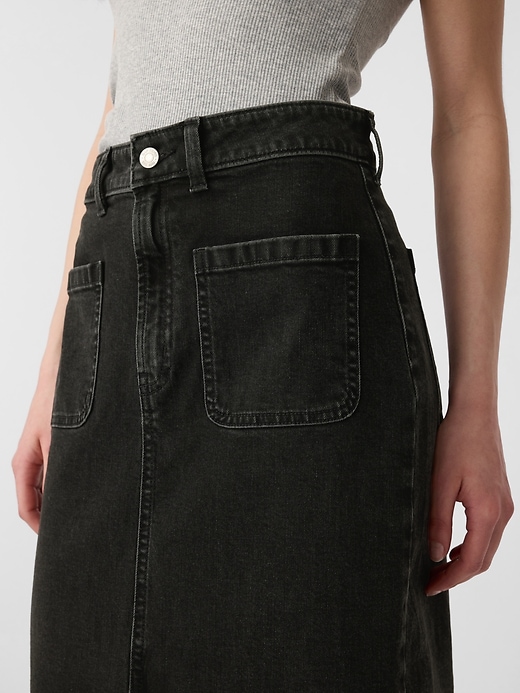 Image number 4 showing, Denim Midi Pencil Skirt