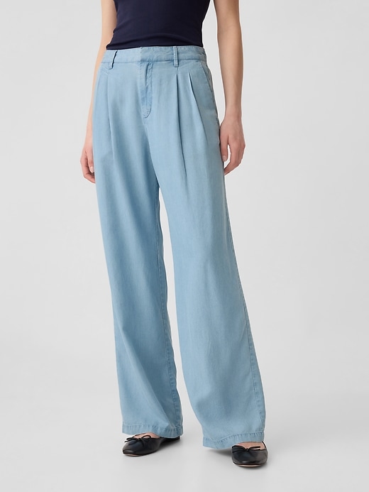 Image number 2 showing, TENCEL&#153 Lyocell Easy Wide-Leg Trousers