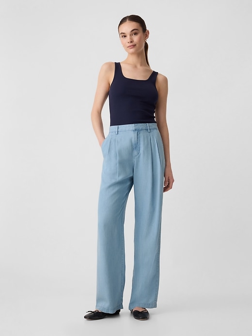 Image number 1 showing, TENCEL&#153 Lyocell Easy Wide-Leg Trousers