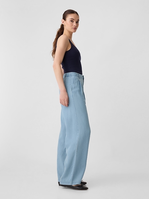 Image number 3 showing, TENCEL&#153 Lyocell Easy Wide-Leg Trousers