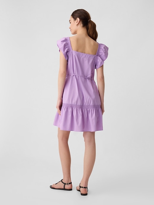 Image number 2 showing, Squareneck Flutter Sleeve Mini Dress