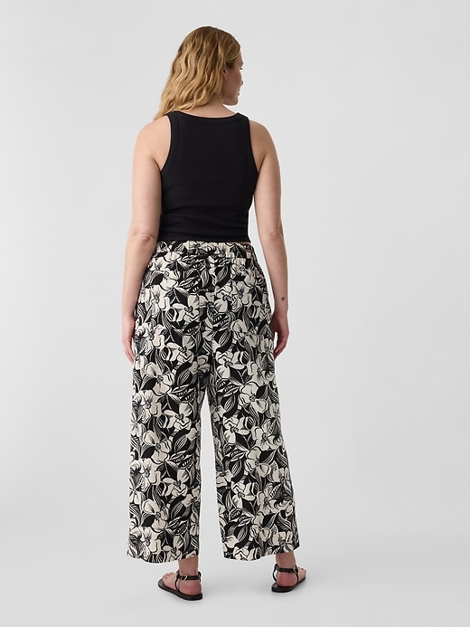 Image number 6 showing, Mid Rise Wide Leg Crop Pull-On Pants