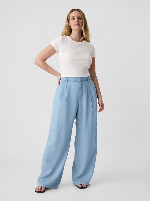 Image number 5 showing, TENCEL&#153 Lyocell Easy Wide-Leg Trousers