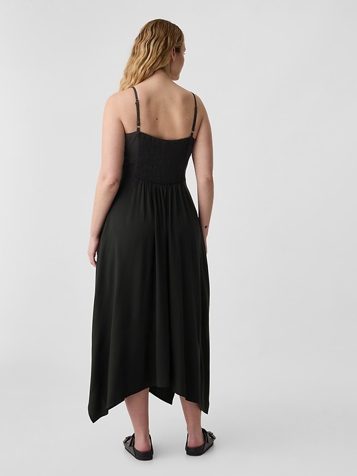 Image number 4 showing, Squareneck Handkerchief Hem Midi Dress