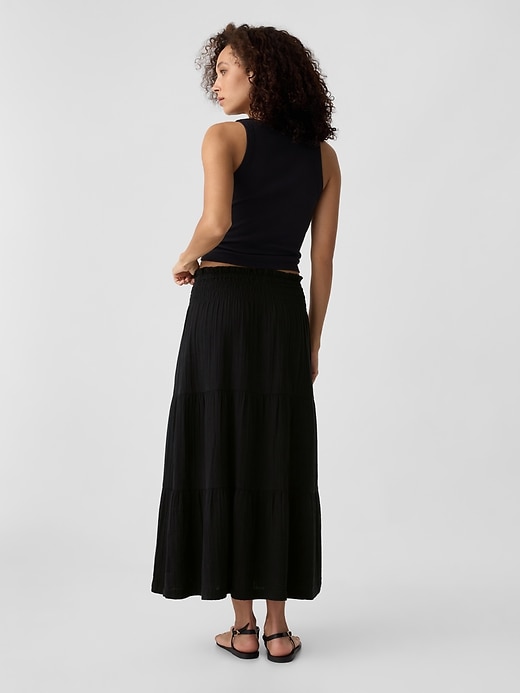 Image number 2 showing, Gauze Smocked Maxi Skirt