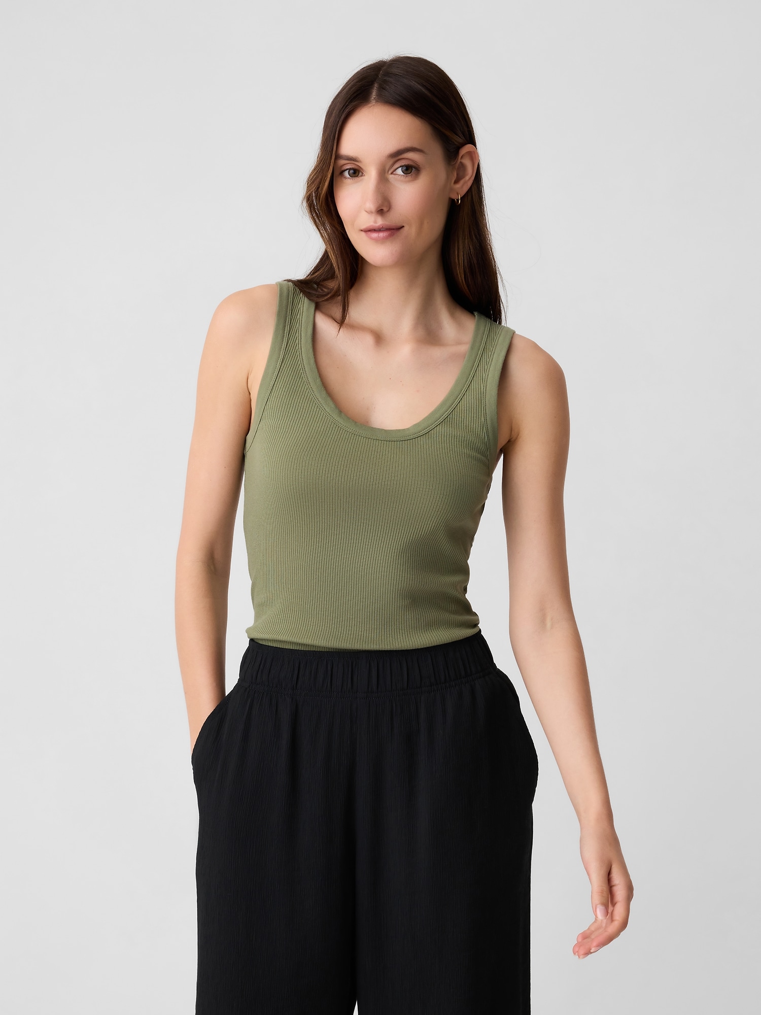 Ribbed Scoopneck Tank Top | Gap Factory