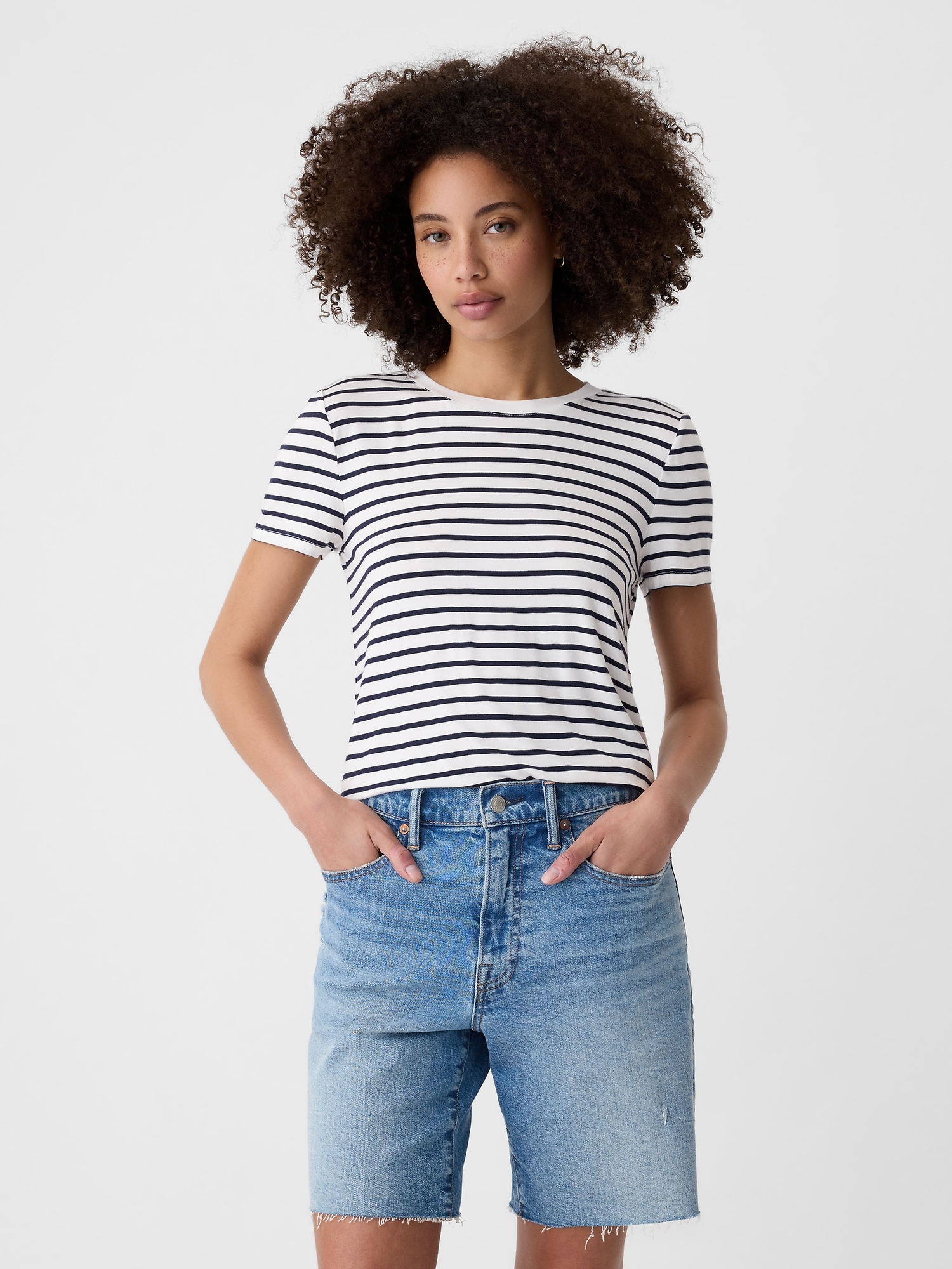 Luxe Stripe Crewneck T-Shirt