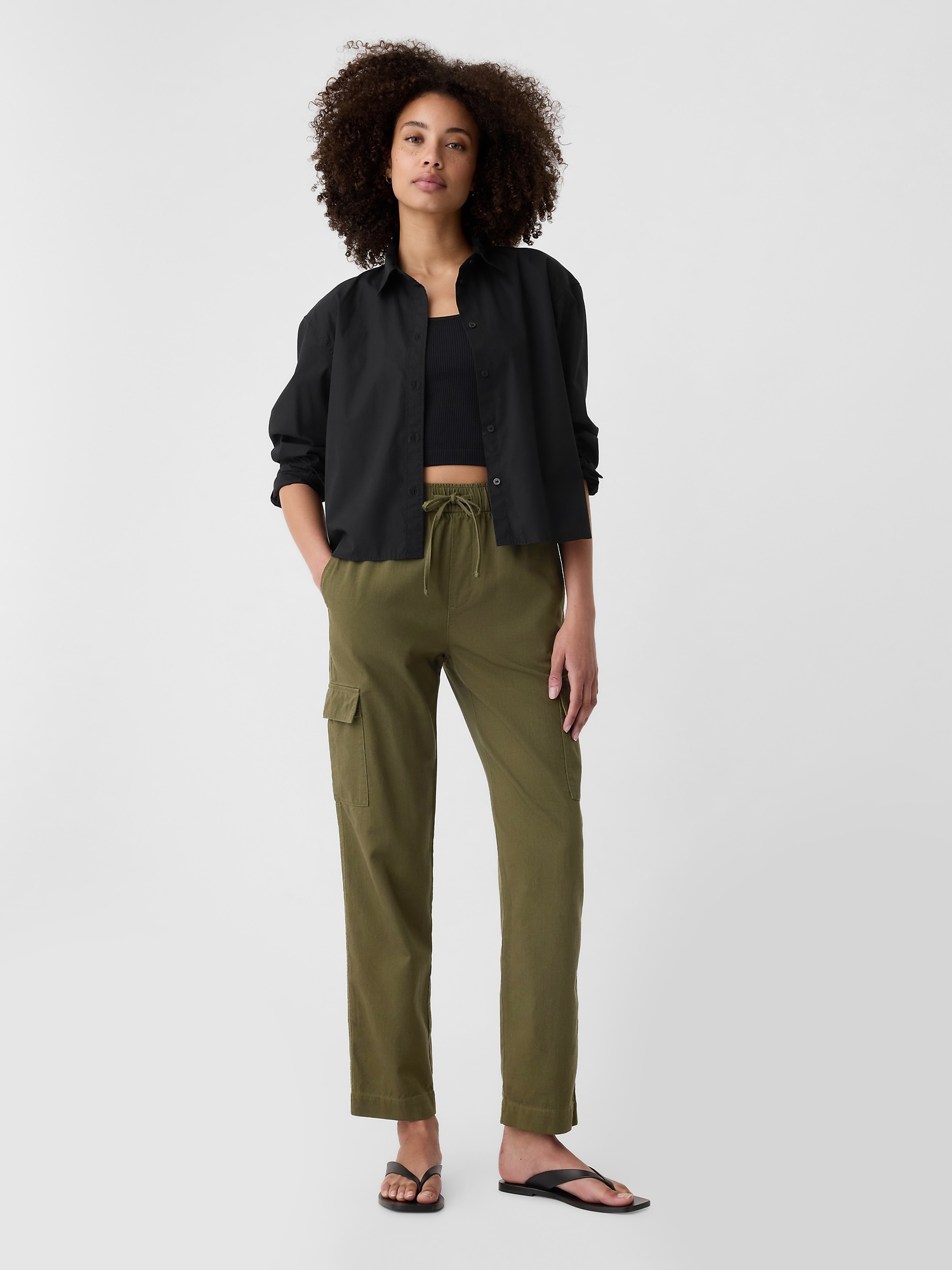 Mid Rise Easy Cargo Pants