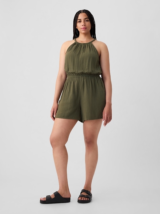 Image number 3 showing, Gauze Halter Romper