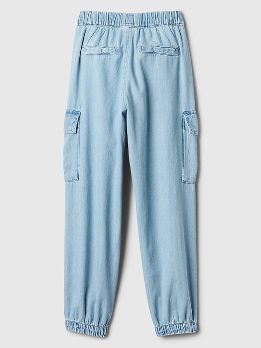 Image number 2 showing, Kids Denim Parachute Cargo Pull-On Pants
