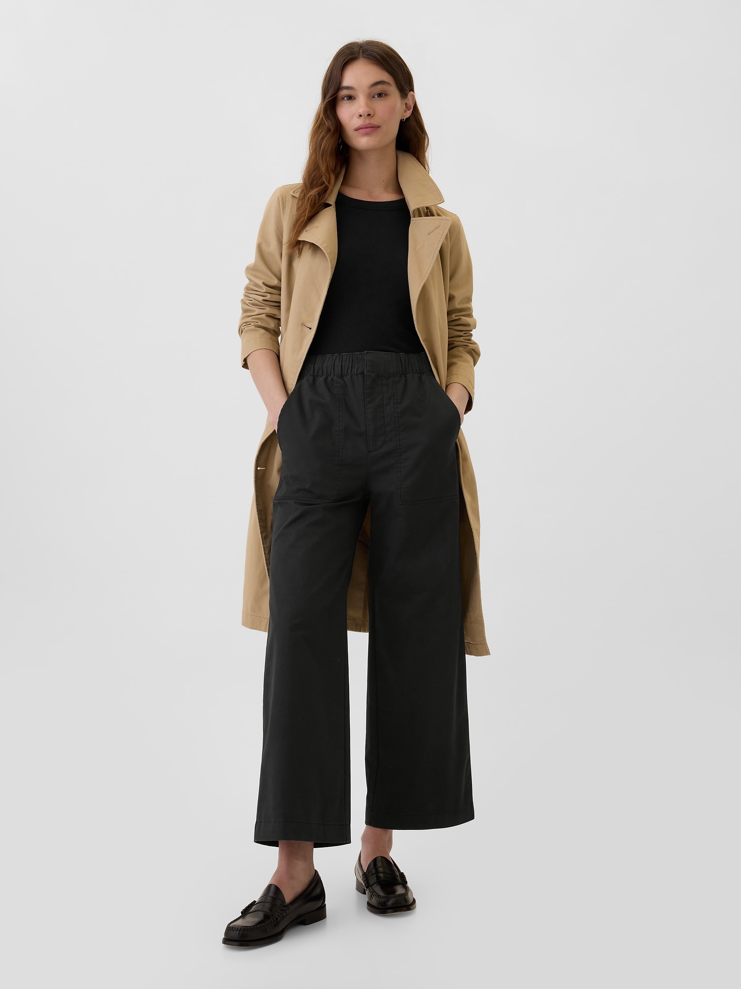 High Rise Easy Wide-Leg Khakis