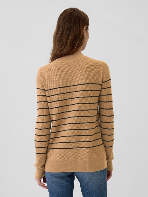 Image number 2 showing, Textured Stripe Crewneck Sweater
