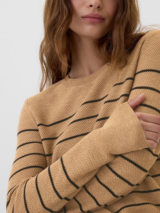 Image number 4 showing, Textured Stripe Crewneck Sweater