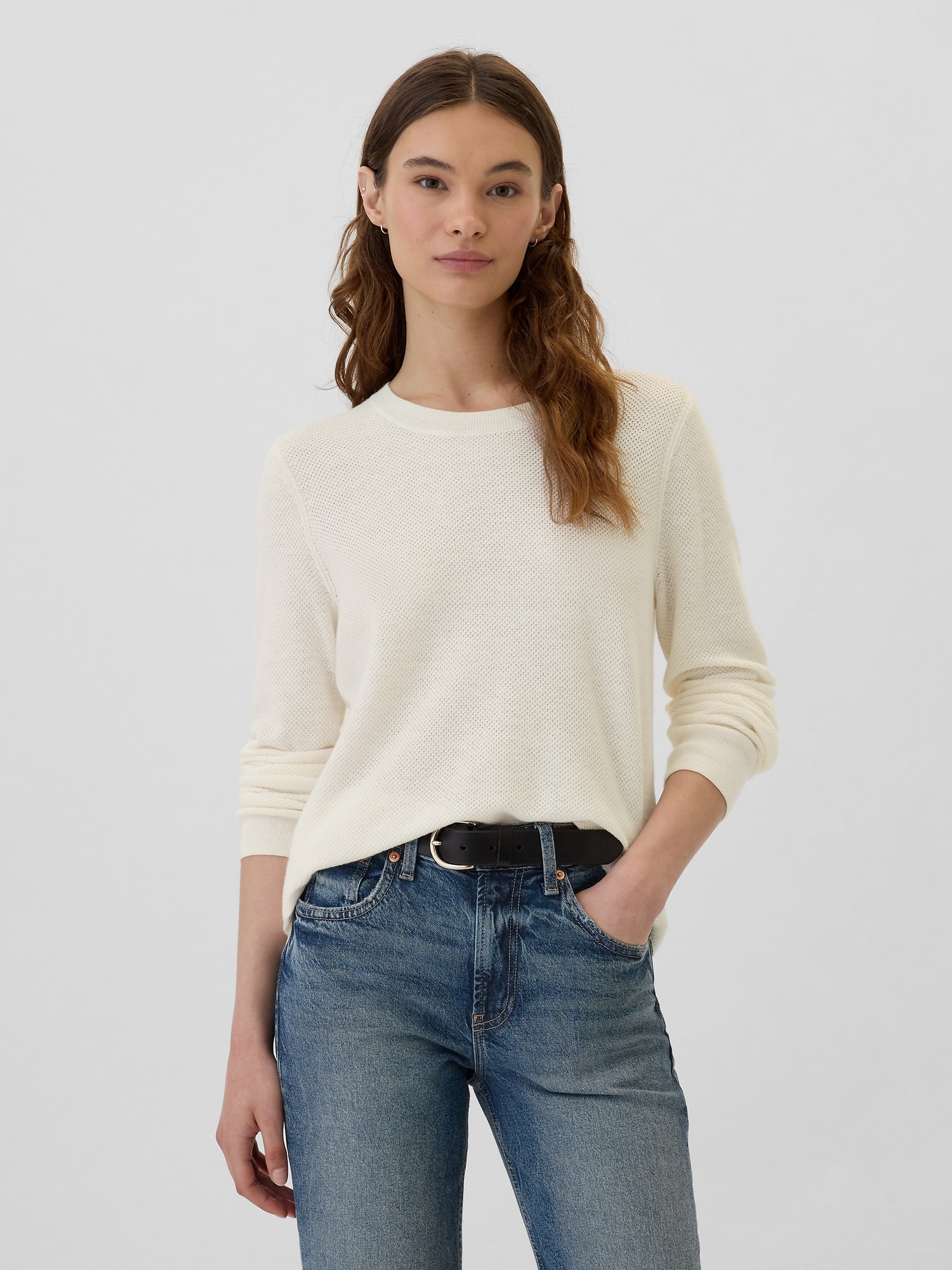 Textured Crewneck Sweater