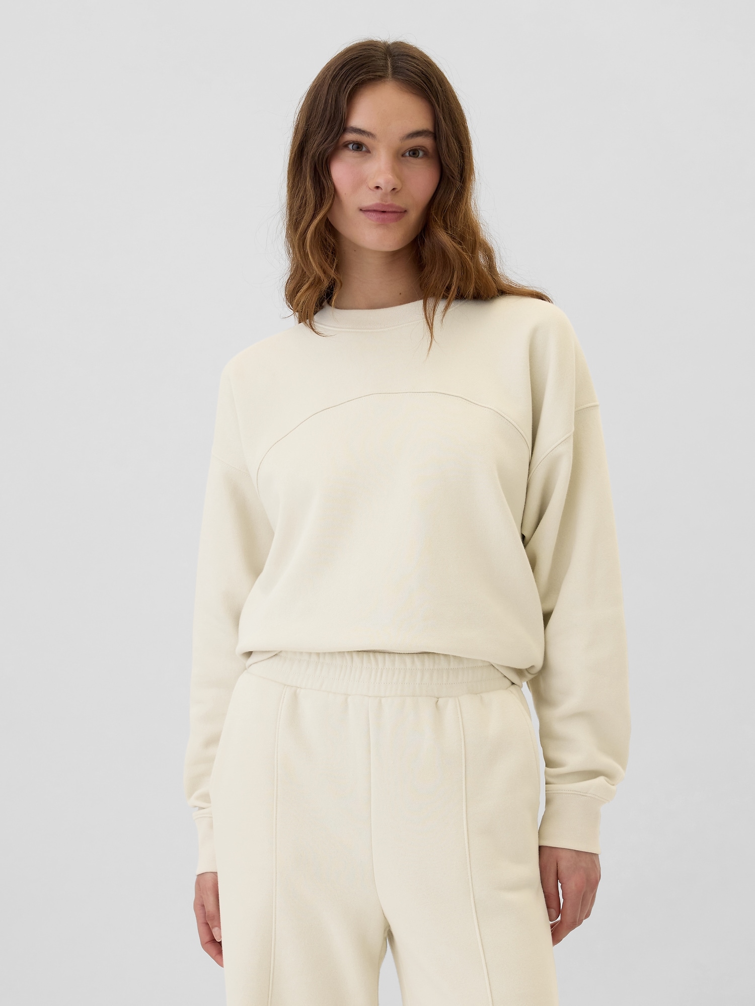 Oversized Seamed Crewneck Sweatshirt