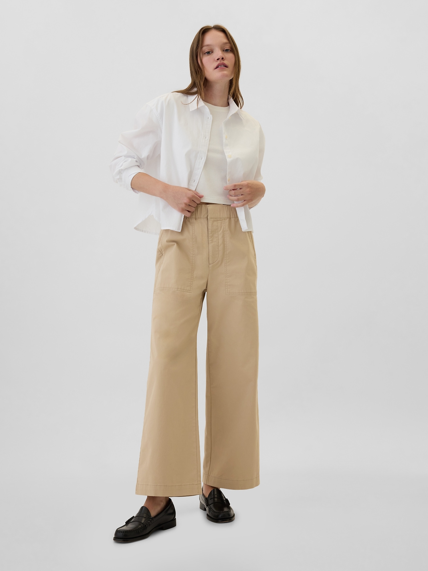 High Rise Easy Wide-Leg Khakis