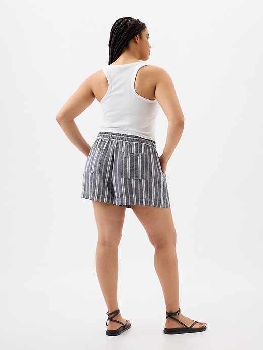 Image number 6 showing, 4" Mid Rise Stripe Linen-Blend Shorts