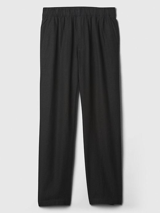 Image number 3 showing, Linen-Blend Straight Pull-On Pants