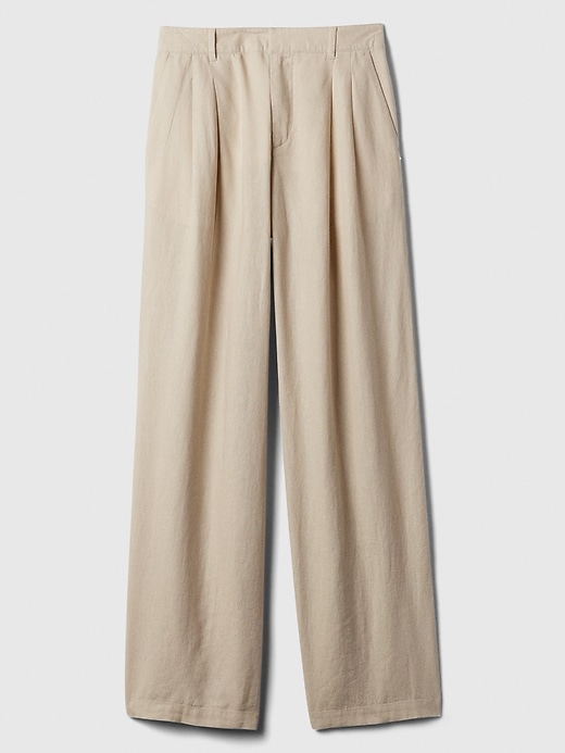 Image number 3 showing, Easy Wide-Leg Linen-Blend Trousers