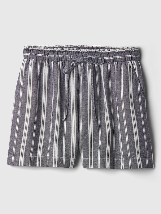 Image number 3 showing, 4" Mid Rise Stripe Linen-Blend Shorts