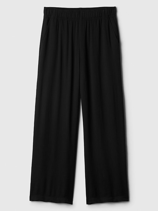 Image number 3 showing, Crinkle Wide-Leg Pull-On Pants