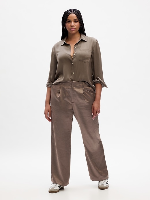 Image number 5 showing, Satin Pleated Trousers
