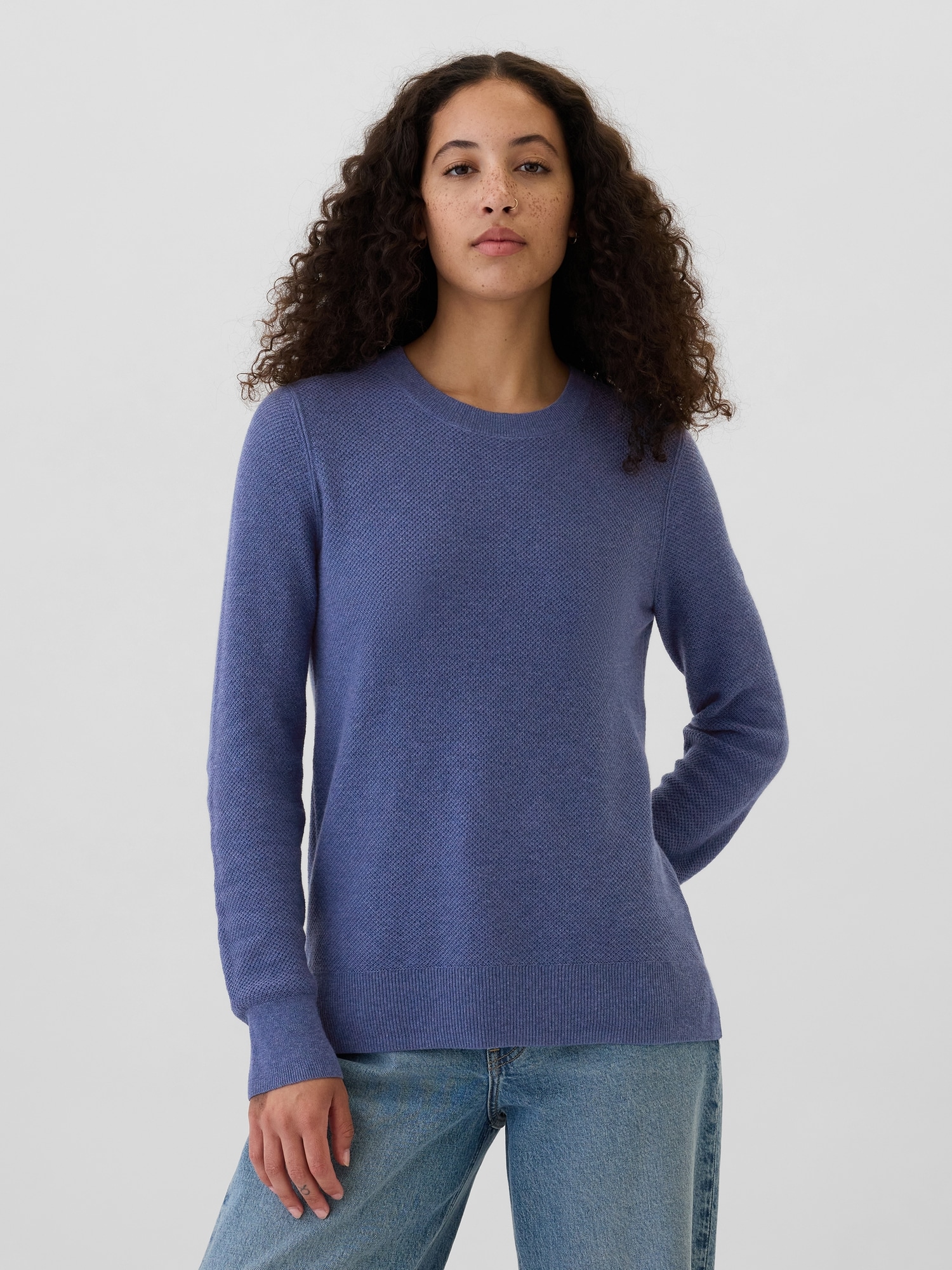 Textured Crewneck Sweater Gap Factory