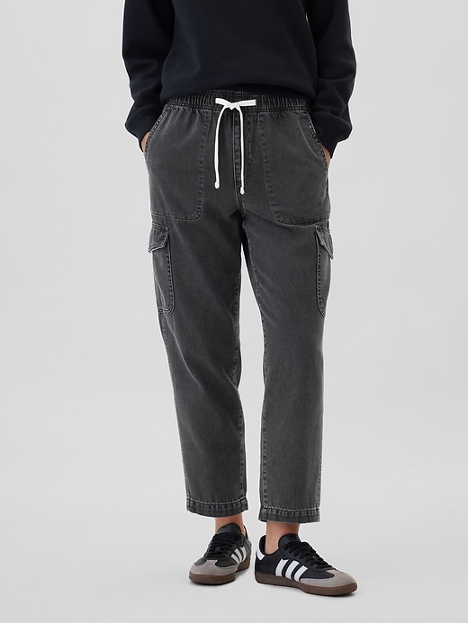 Image number 2 showing, Mid Rise Easy Cargo Pull-On Jeans