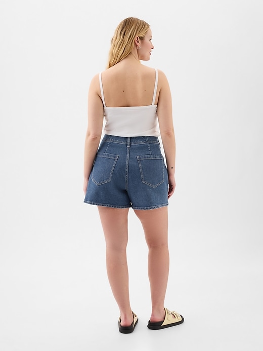 Image number 6 showing, 4" High Rise Denim Utility Shorts