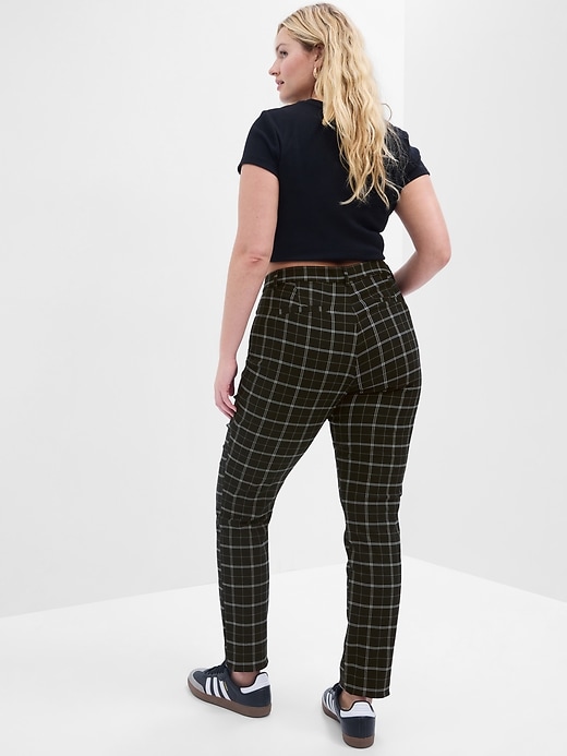 Image number 5 showing, Mid Rise Plaid Skinny Ankle Pants in Bi-Stretch