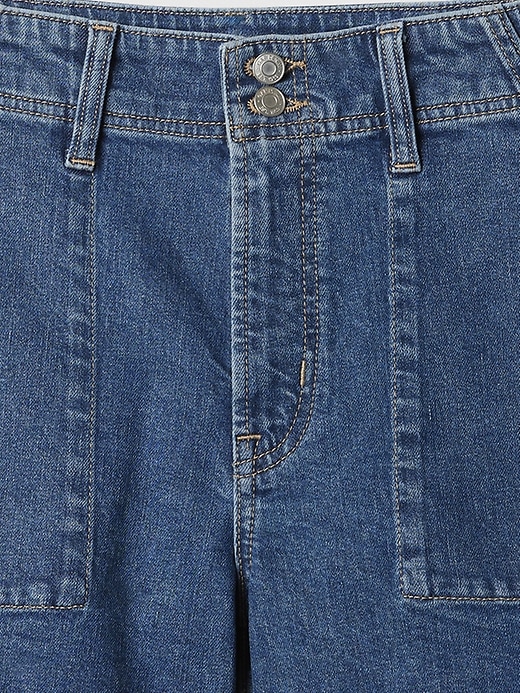 Image number 4 showing, 4" High Rise Denim Utility Shorts