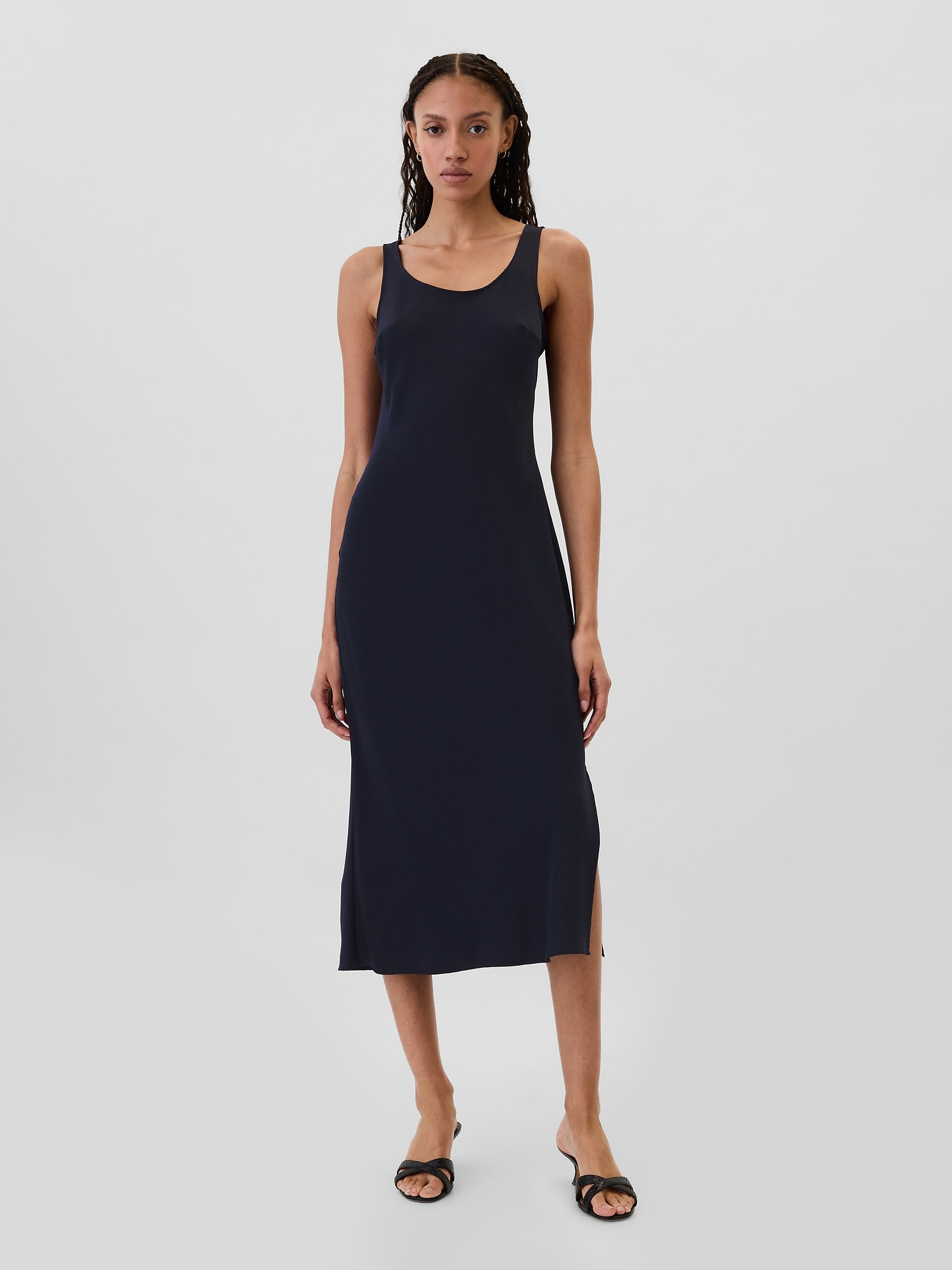 Satin Scoopneck Midi Dress | Gap Factory