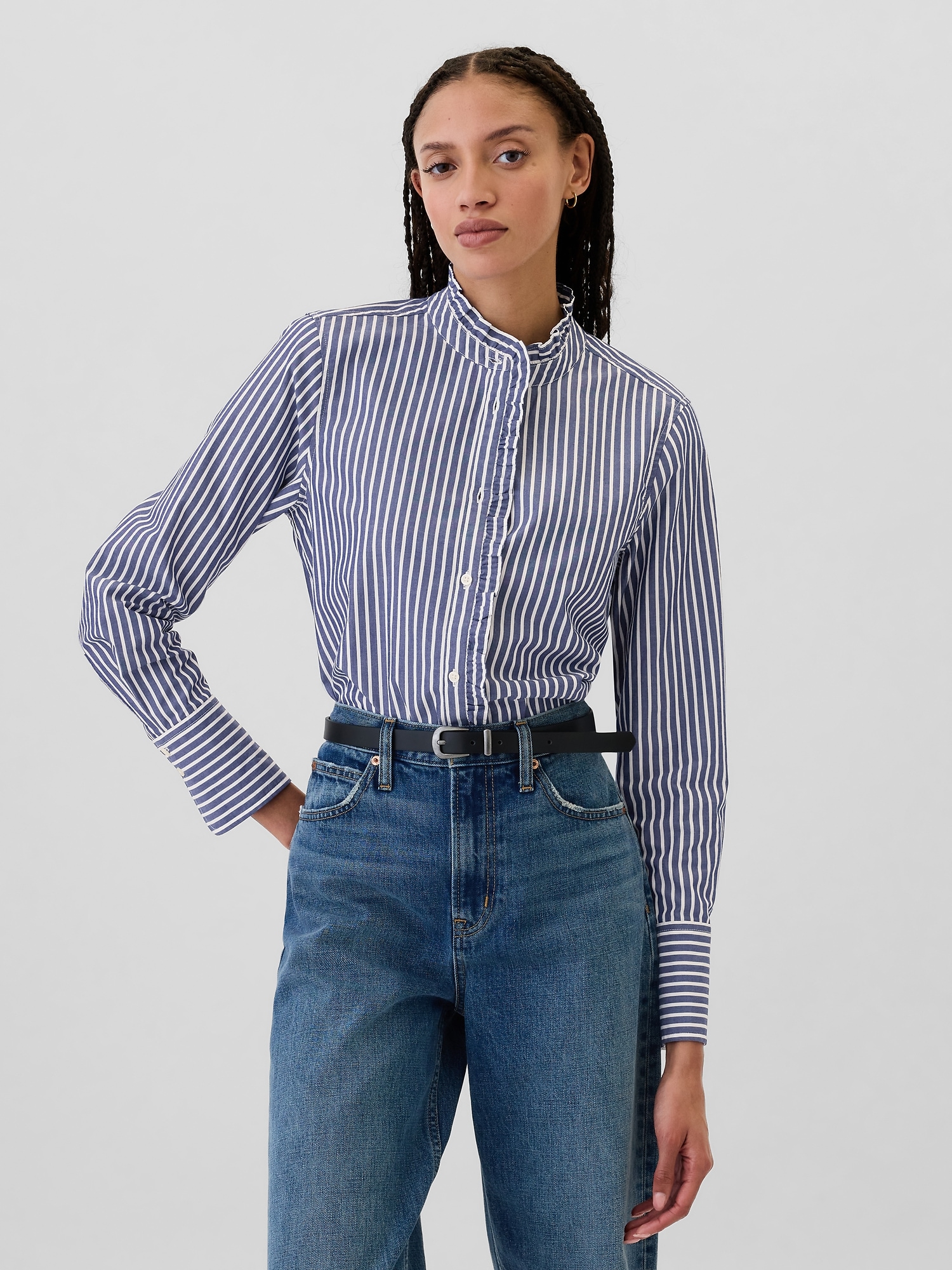 Classic Poplin Ruffle Shirt