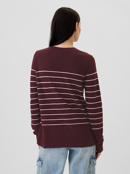 Image number 2 showing, Textured Stripe Crewneck Sweater