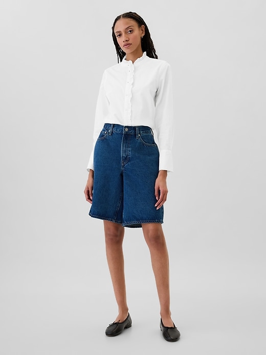 Image number 3 showing, Classic Poplin Ruffle Shirt