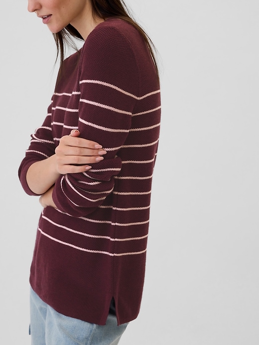 Image number 4 showing, Textured Stripe Crewneck Sweater