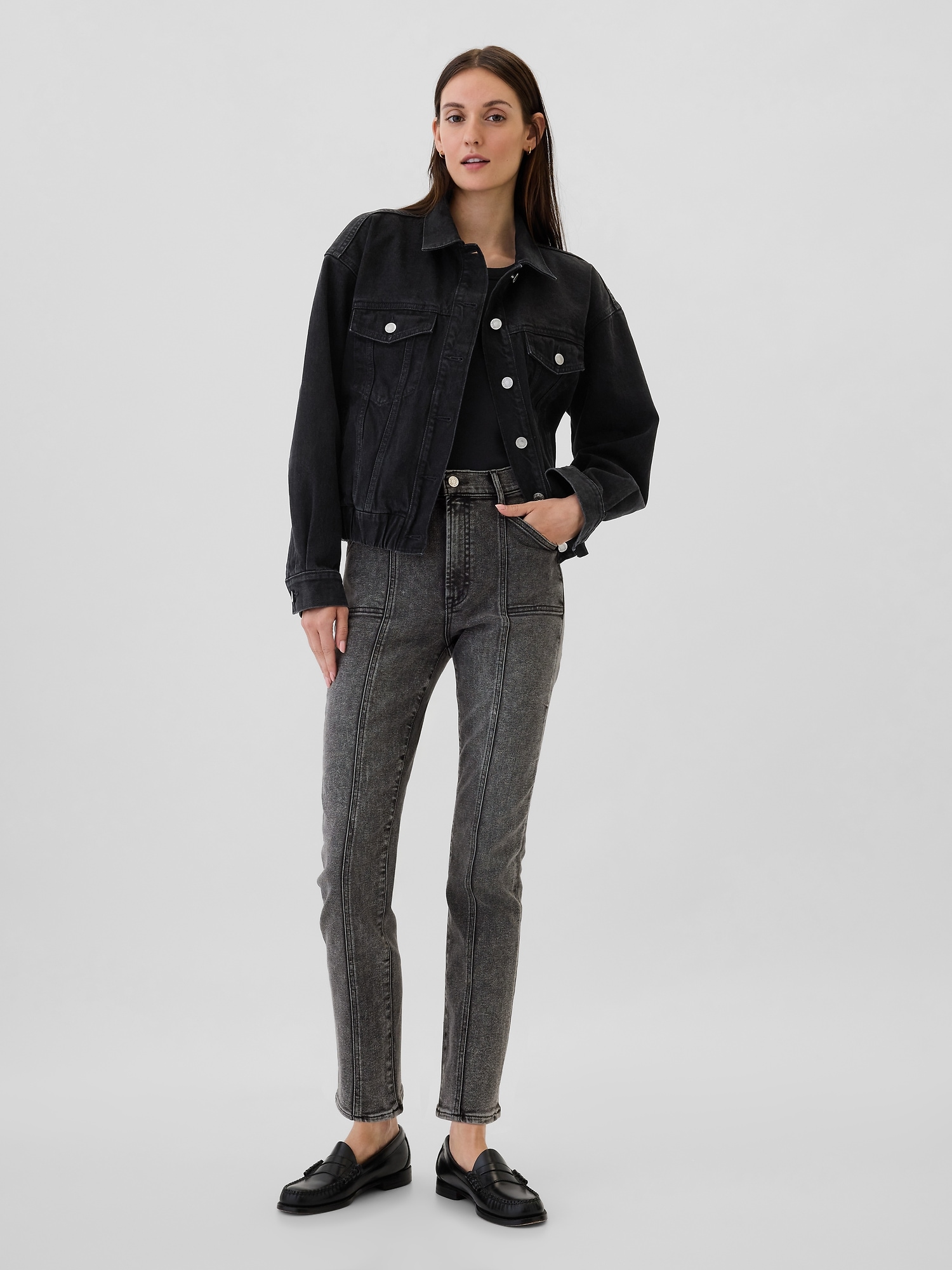 High Rise Seamed Vintage Slim Jeans