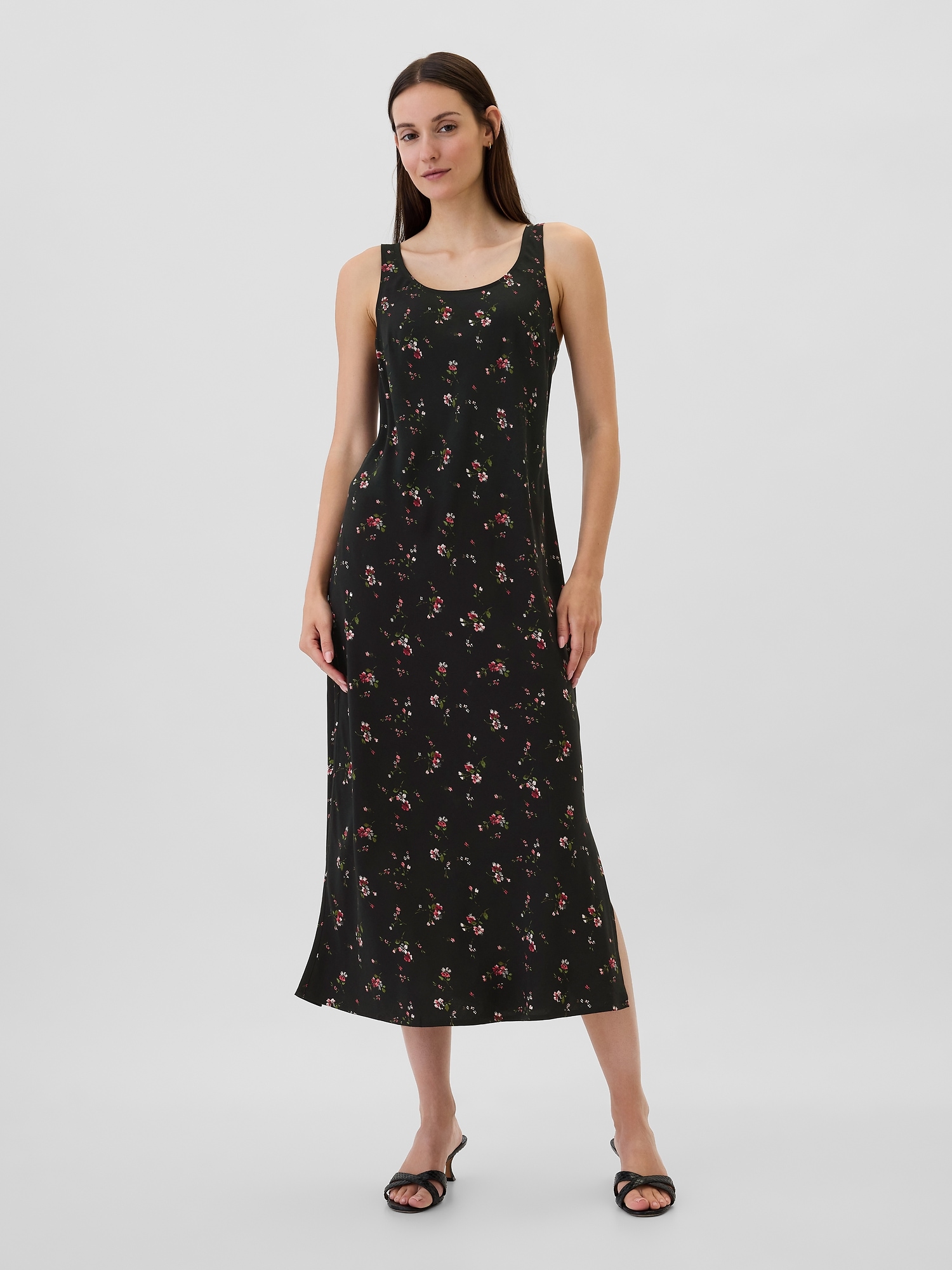 Print Scoopneck Midi Dress