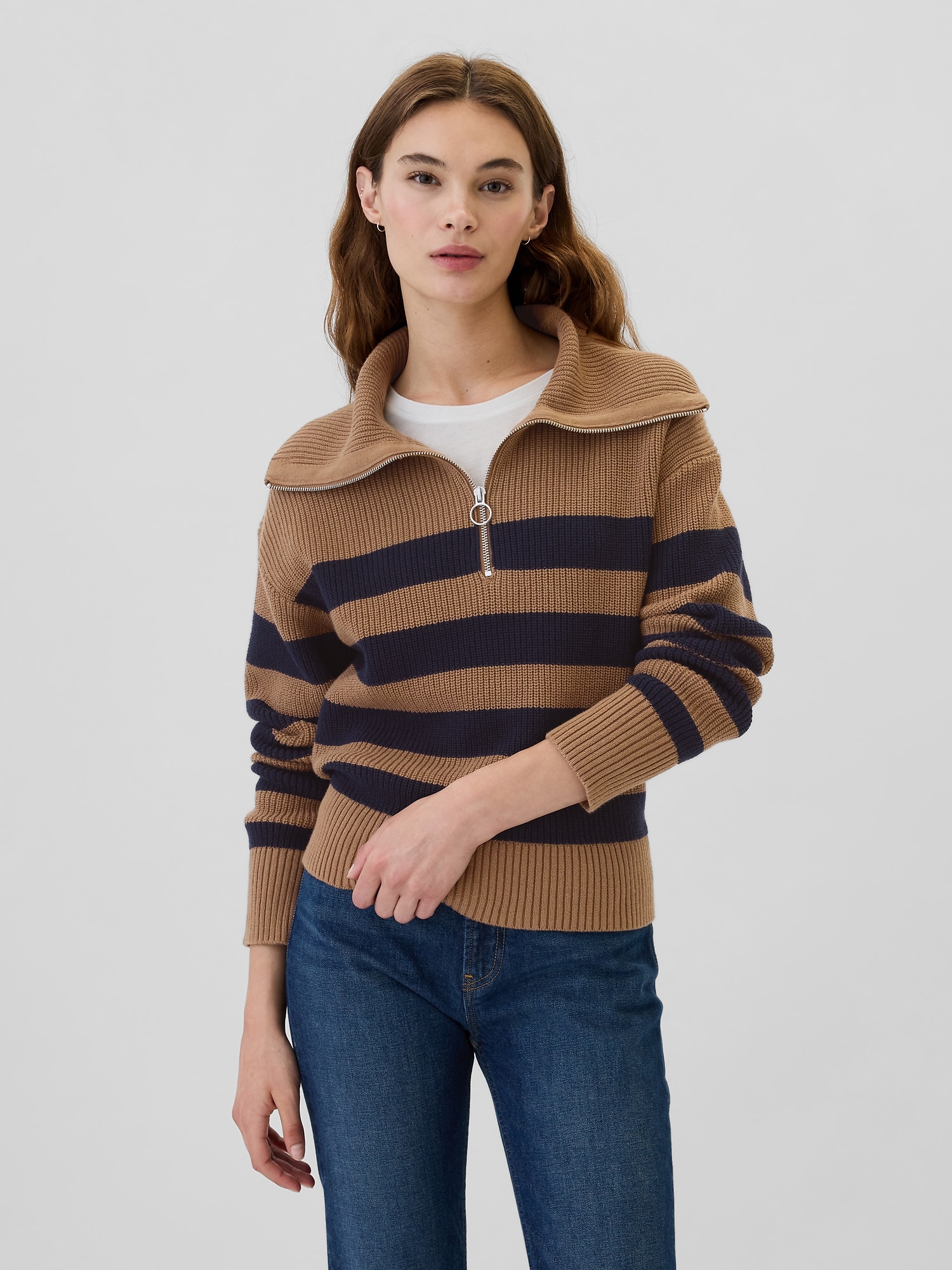 Relaxed Quarter-Zip Sweater