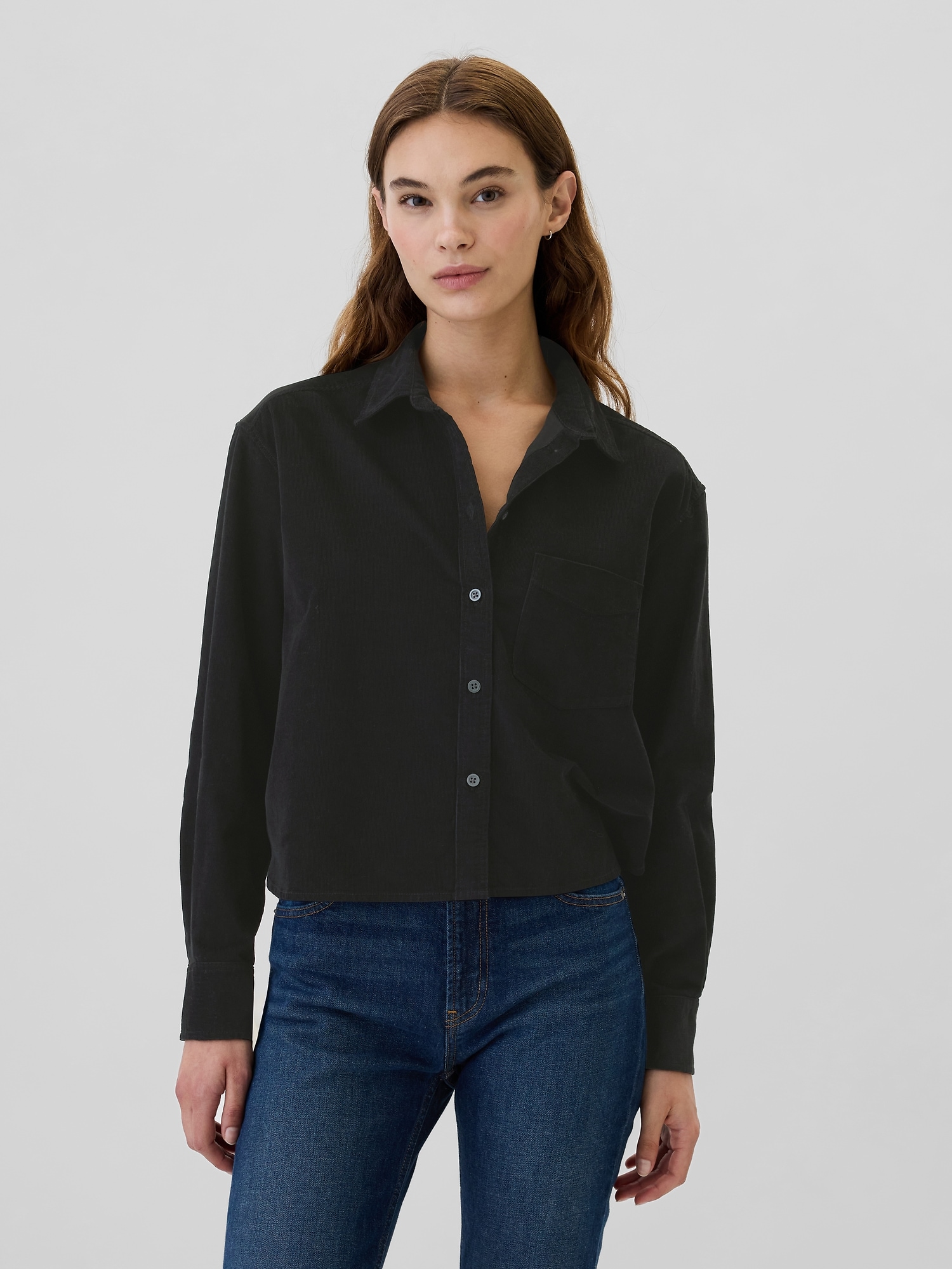 Cropped Corduroy Shirt