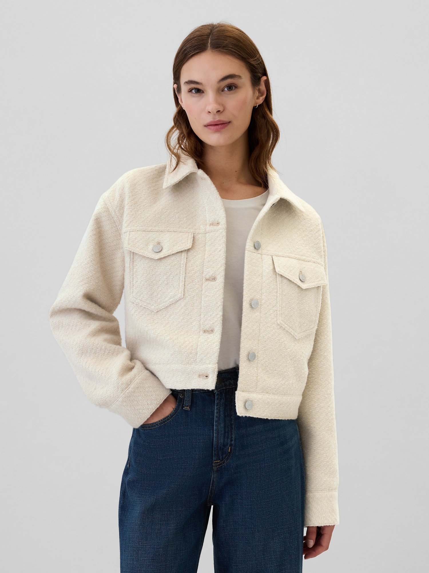 Recycled Relaxed Cropped Icon Jacket