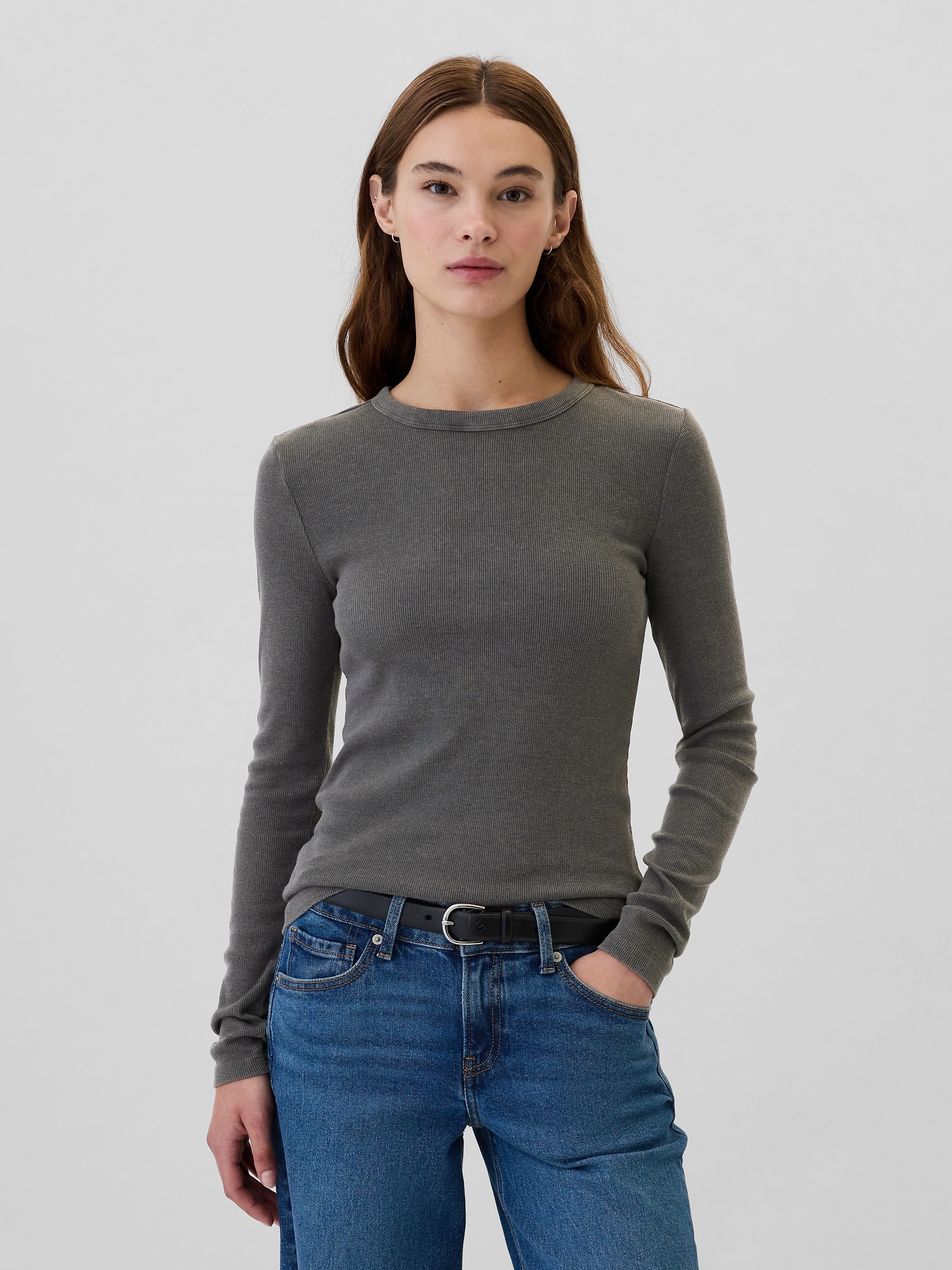 Ribbed Crewneck T-Shirt