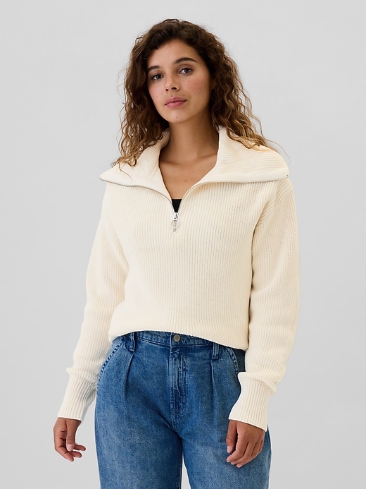 Image number 1 showing, Relaxed Quarter-Zip Sweater