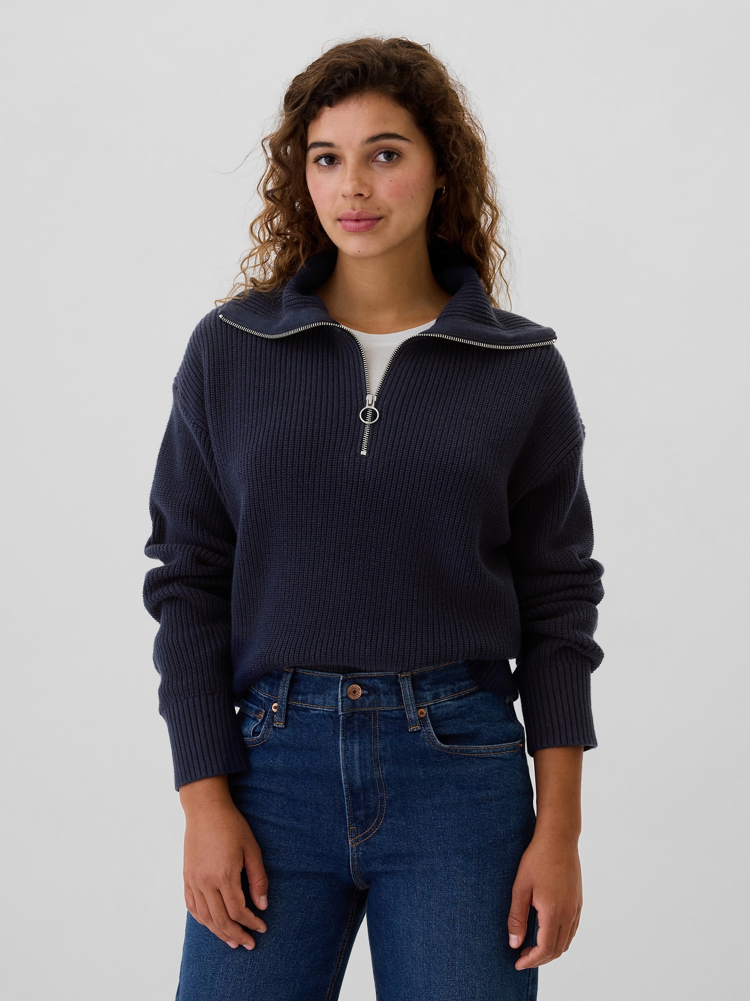 Relaxed Quarter-Zip Sweater