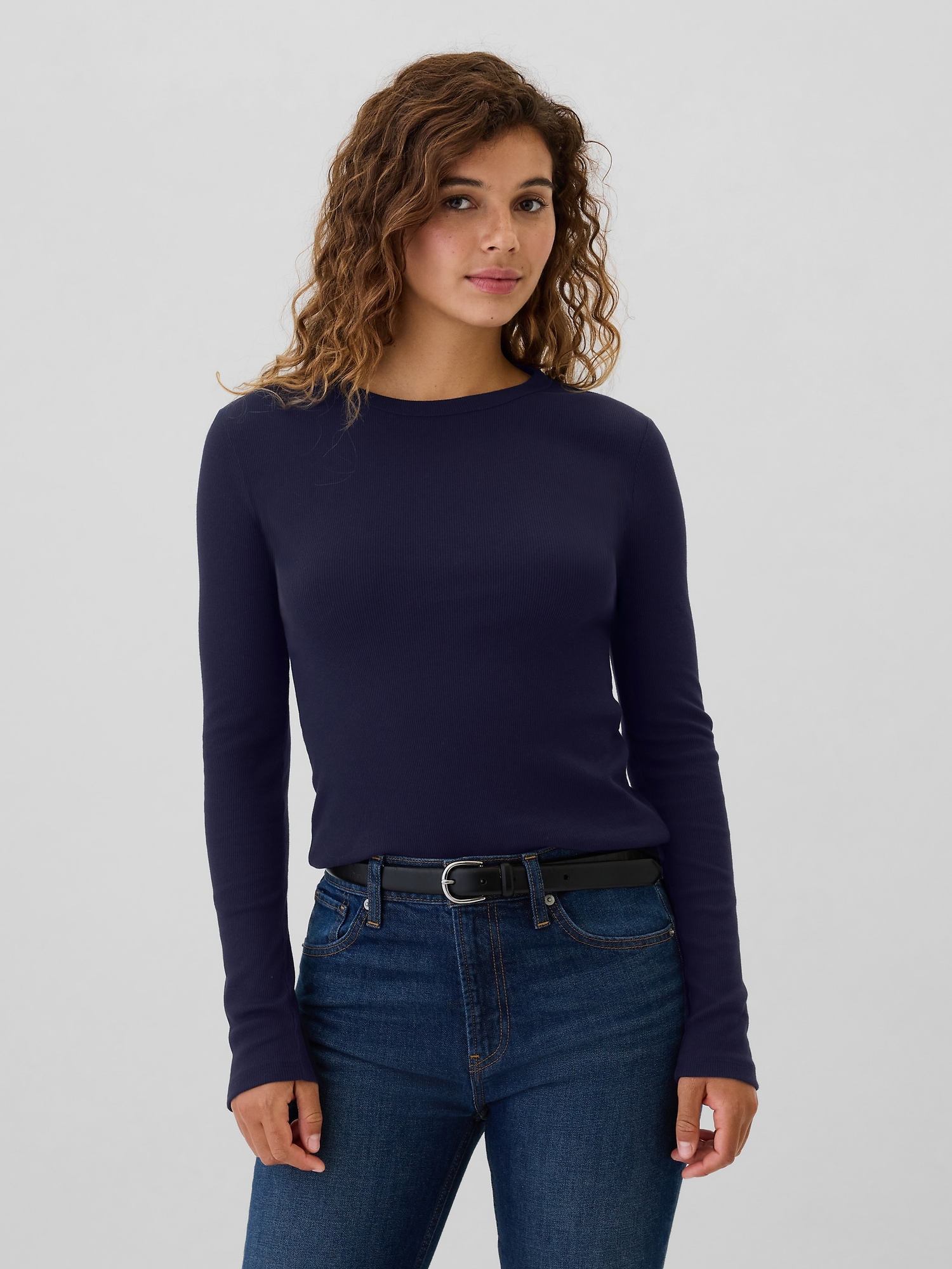 Ribbed Crewneck T-Shirt