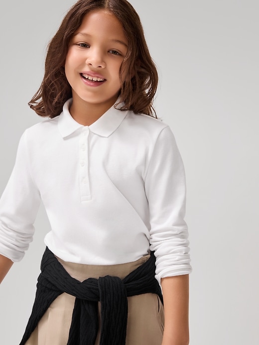 Image number 2 showing, Kids Uniform Stretch Pique Polo Shirt