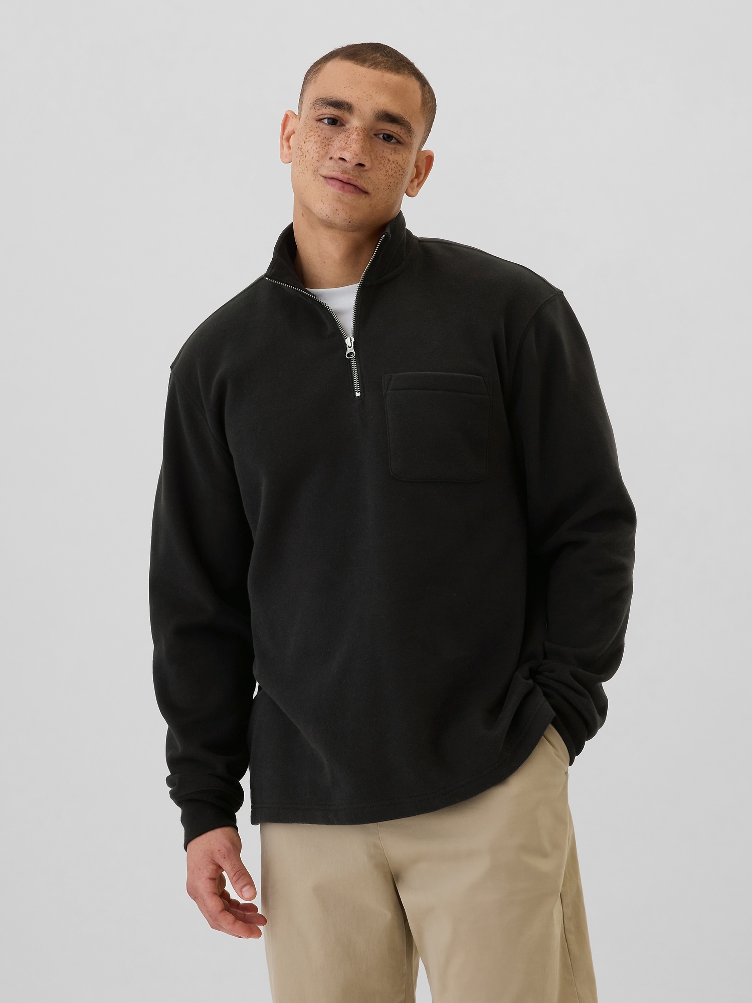 Half zip fluffy pullover online