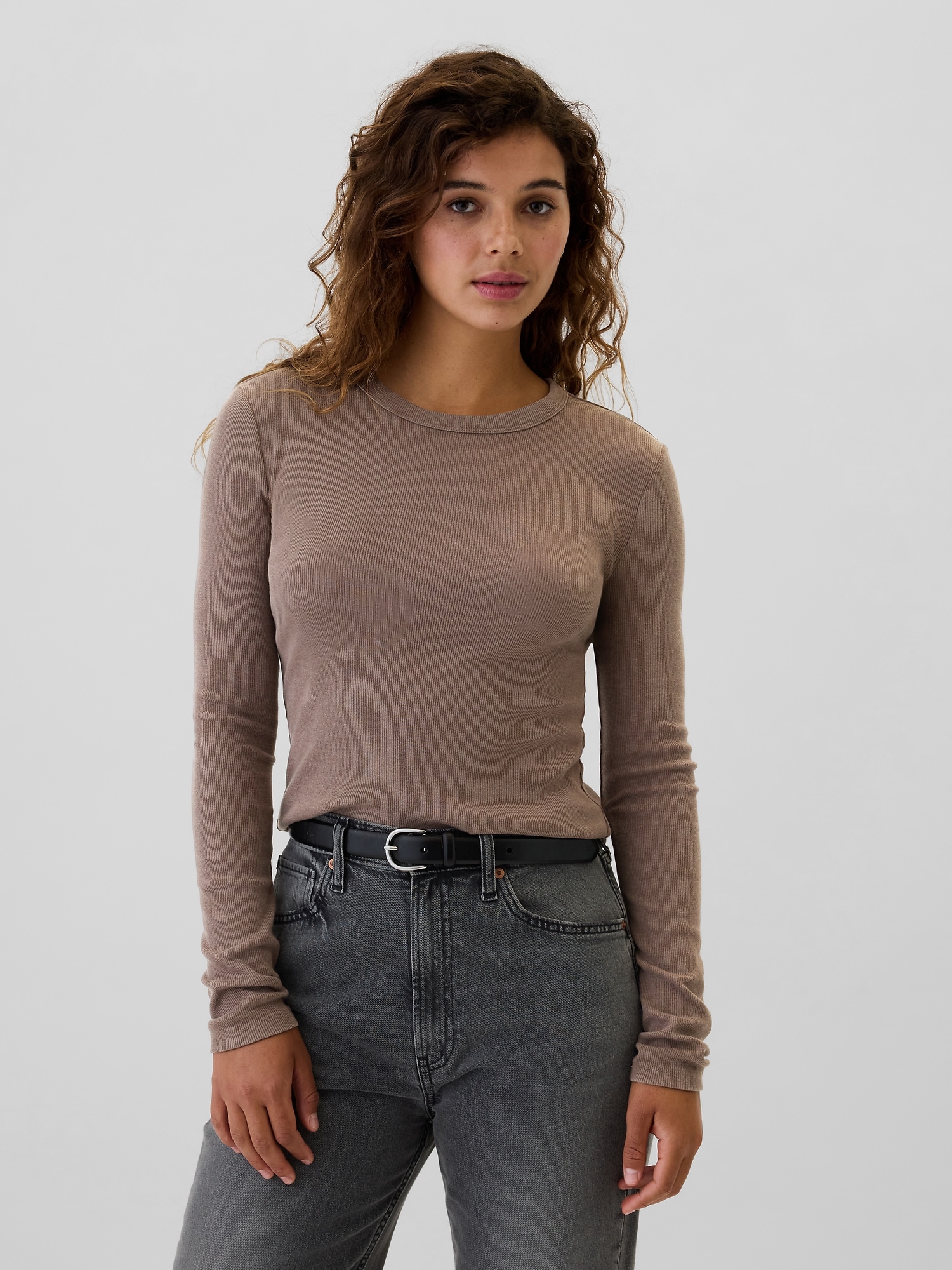 Ribbed Crewneck T-Shirt