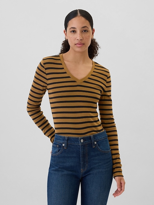 Image number 1 showing, Favorite Stripe V-Neck T-Shirt