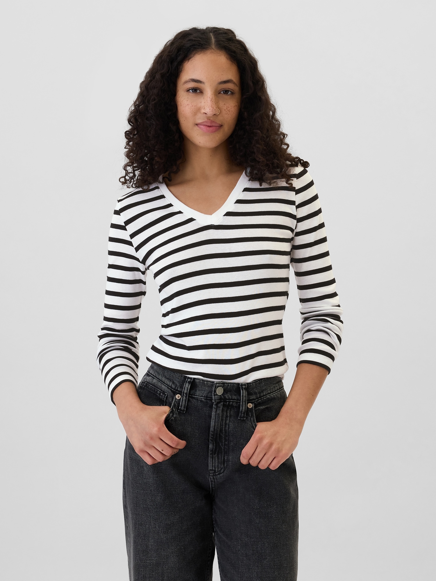 Favorite Stripe V-Neck T-Shirt